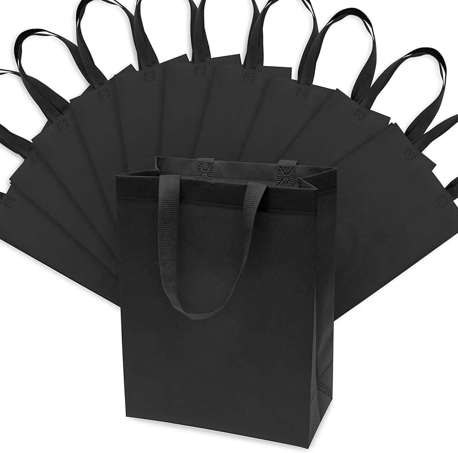 10x5x13 Medium Black Heat Sealed Reusable Fabric Bags