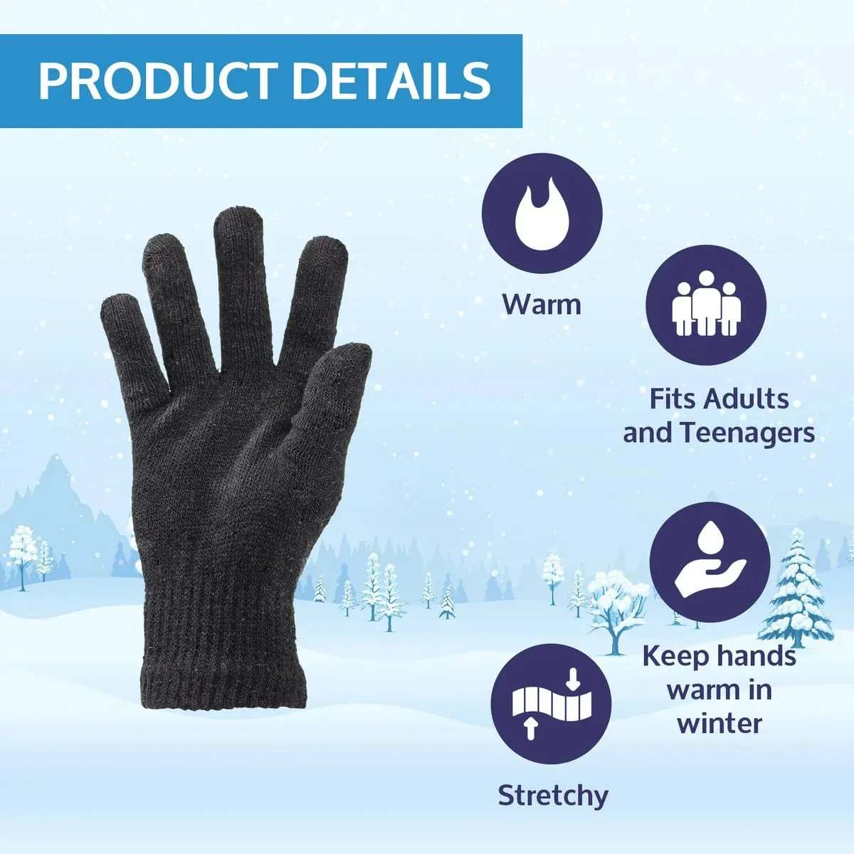 24 Piece Winter Set - 12 Pack Beanie Hats   12 Pairs Winter Gloves, for Men & Women, Bulk Cold Weather Kits