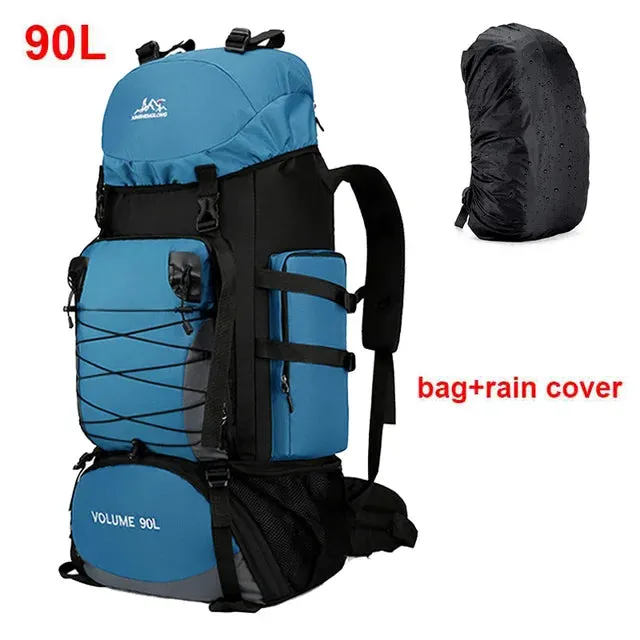 90L Travel Bag Camping Backpack Hiking Army Climbing Bags Mountaineering Large Capacity Sport Bag Outdoor Military Men Rucksack