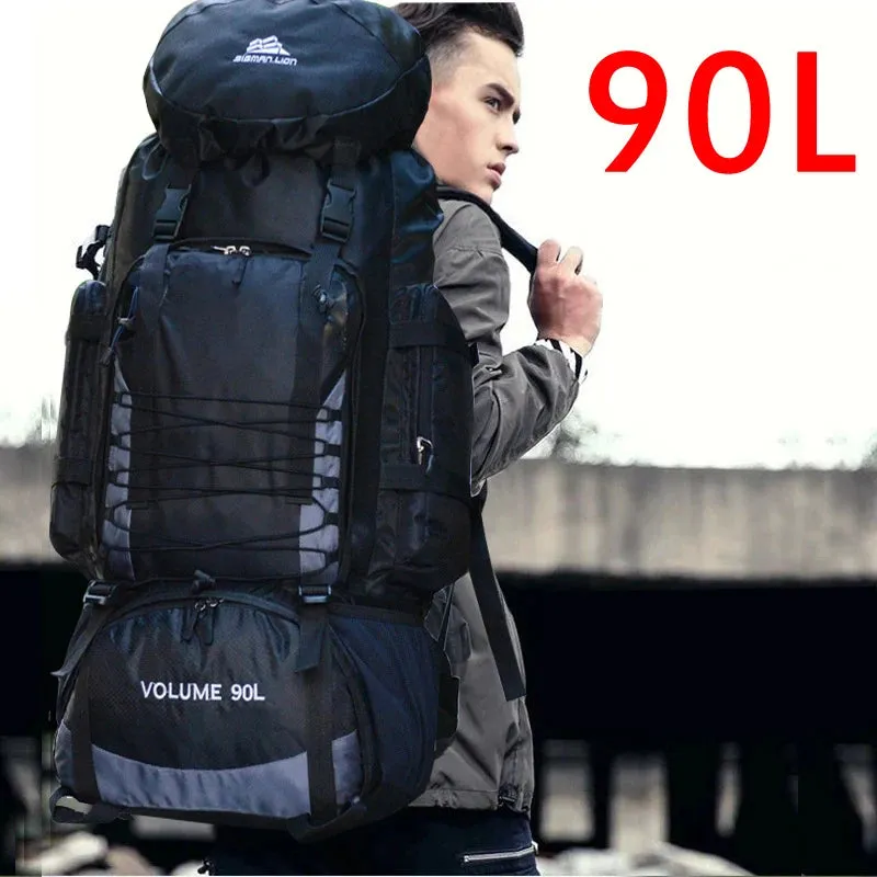 90L Travel Bag Camping Backpack Hiking Army Climbing Bags Mountaineering Large Capacity Sport Bag Outdoor Military Men Rucksack