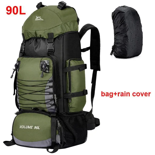 90L Travel Bag Camping Backpack Hiking Army Climbing Bags Mountaineering Large Capacity Sport Bag Outdoor Military Men Rucksack