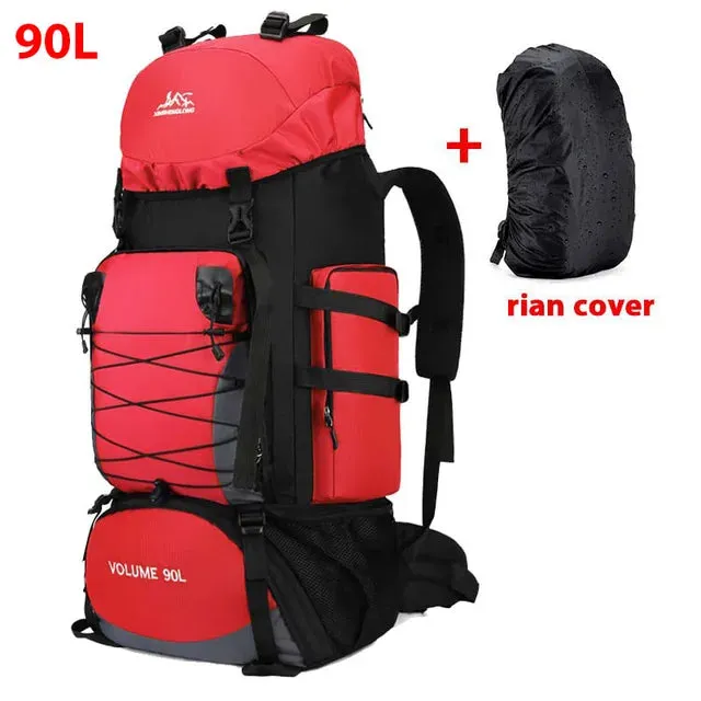 90L Travel Bag Camping Backpack Hiking Army Climbing Bags Mountaineering Large Capacity Sport Bag Outdoor Military Men Rucksack