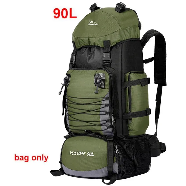 90L Travel Bag Camping Backpack Hiking Army Climbing Bags Mountaineering Large Capacity Sport Bag Outdoor Military Men Rucksack