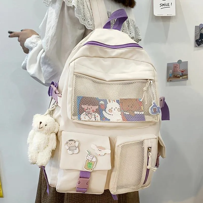 Adorable Front Pockets Large Canvas Backpacks