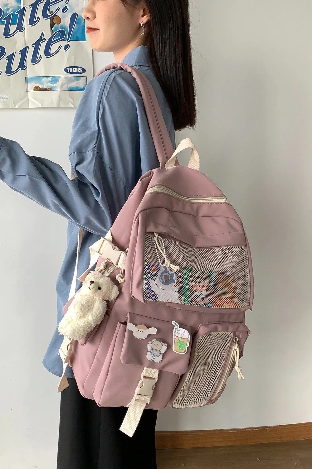 Adorable Front Pockets Large Canvas Backpacks