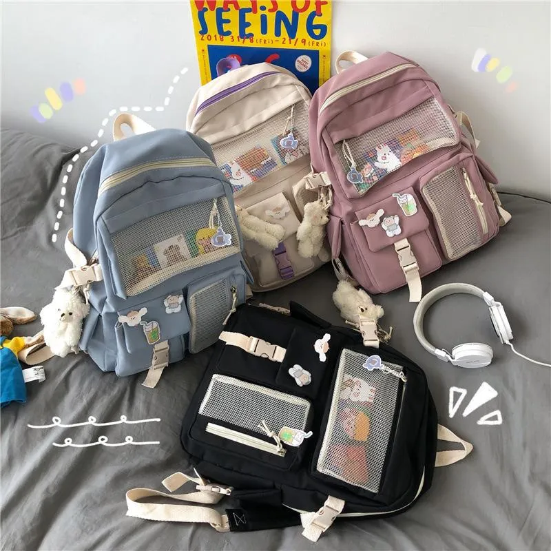 Adorable Front Pockets Large Canvas Backpacks