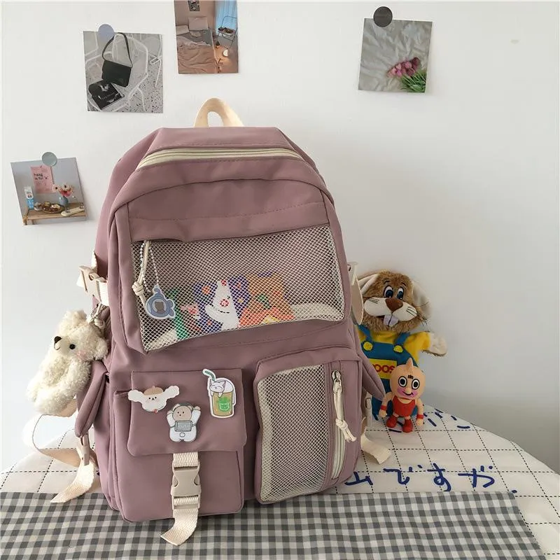 Adorable Front Pockets Large Canvas Backpacks