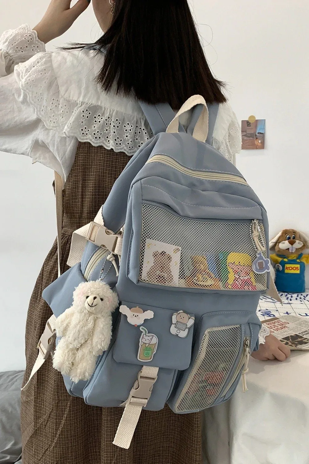 Adorable Front Pockets Large Canvas Backpacks