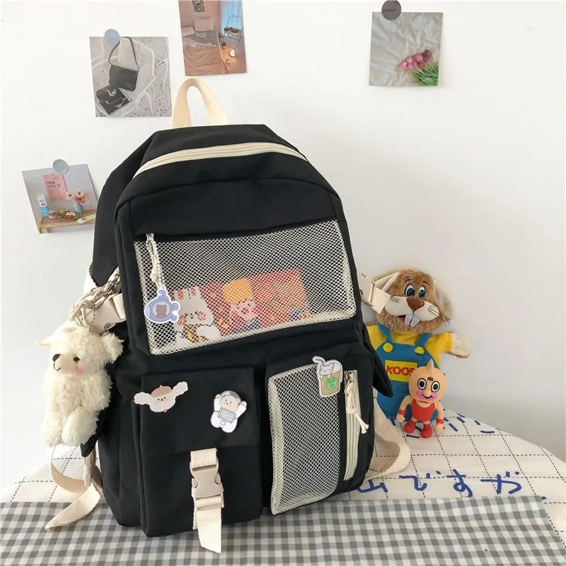 Adorable Front Pockets Large Canvas Backpacks