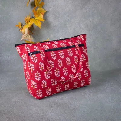 Baby Bag /Diaper bag/Hospital Bag Red Color with Yellow Dots Prints.