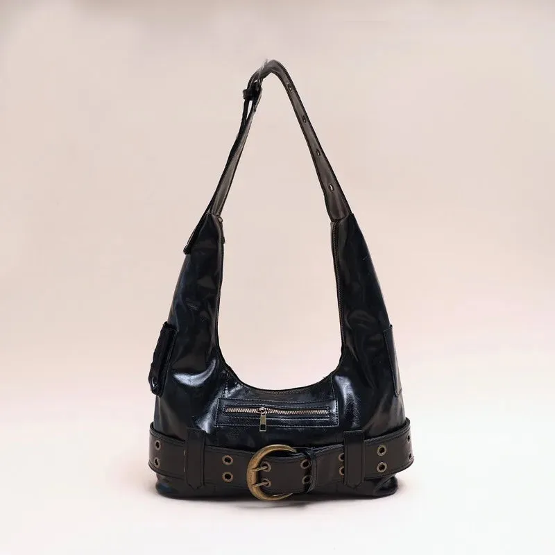 Black Aesthetic Vintage Tote Gothic Y2k Trend Punk Bag