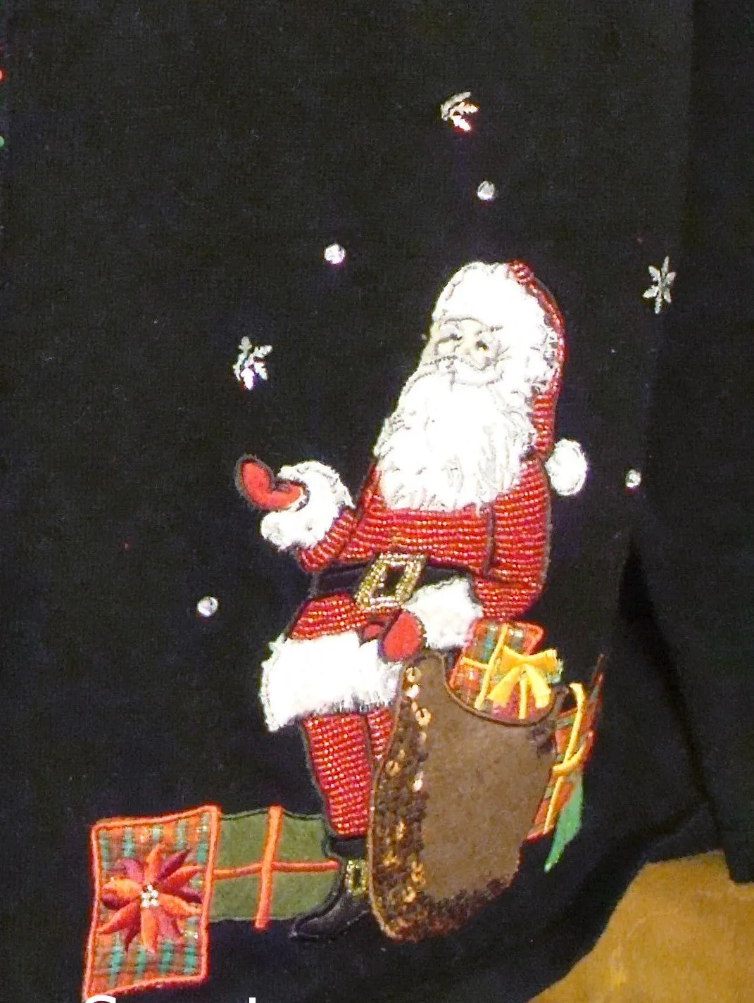 Bling Santa and Tree Ugliest Christmas Sweater