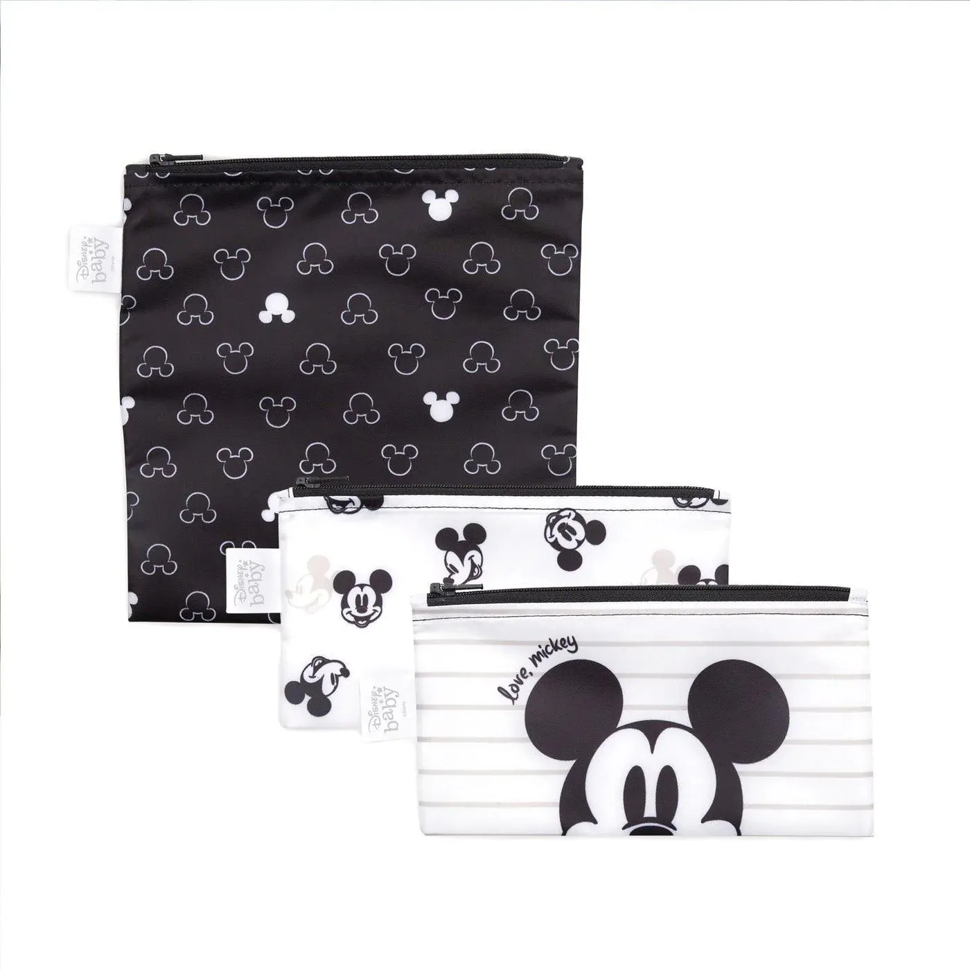 Bumkins Disney - Reusable Snack Bag 3pk - Love Mickey