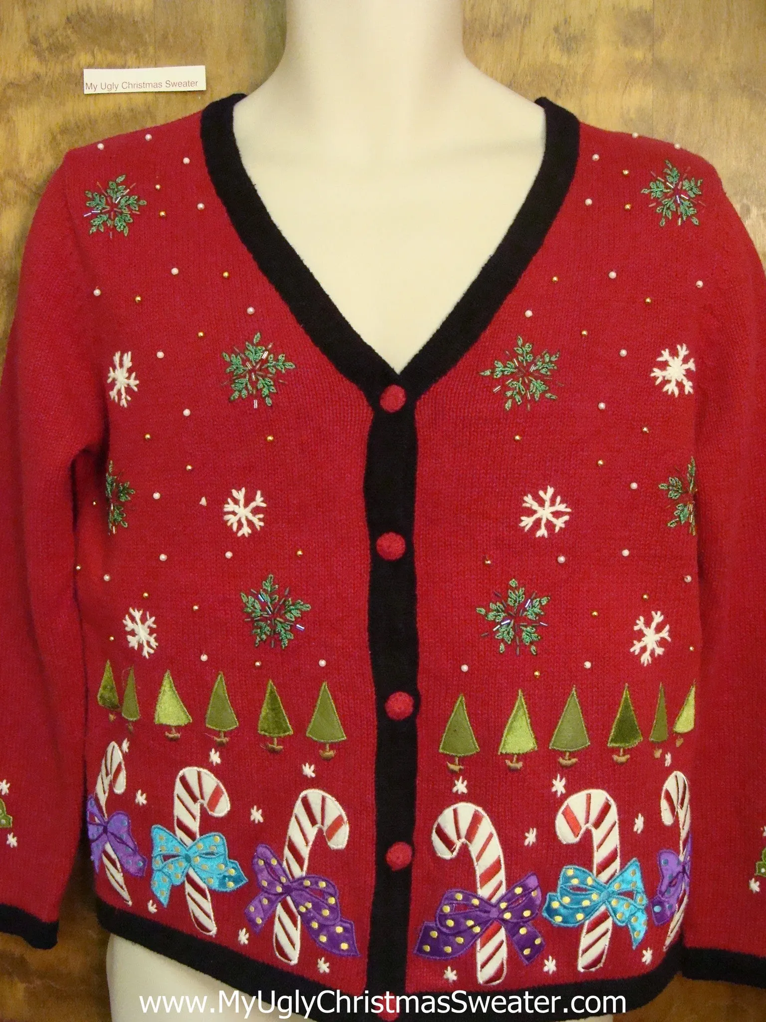 Candy Canes Trees and Snowflakes Ugliest Christmas Sweater