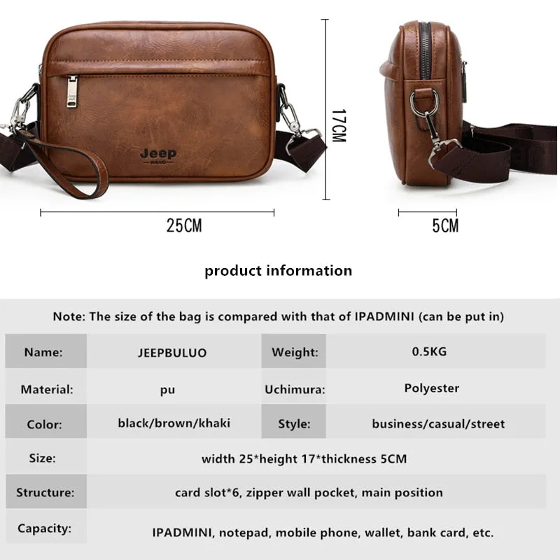 Casual Letter Crossbody Bags for Men PU Shoulder Bag Small Men's Bolsas Fashion Messenger Bag for 9.7" iPad