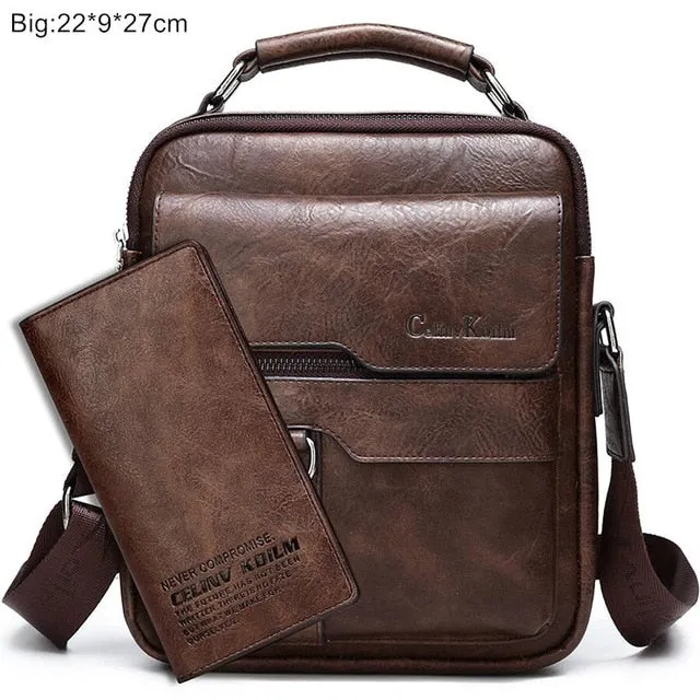 Celinv Koilm Luxury Brand Men Messenger Bags Crossbody Business Casual Handbag Male Spliter Leather Shoulder Bag Large Capacity