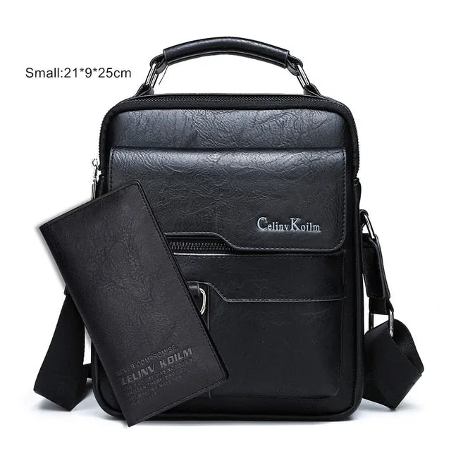 Celinv Koilm Luxury Brand Men Messenger Bags Crossbody Business Casual Handbag Male Spliter Leather Shoulder Bag Large Capacity