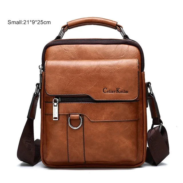 Celinv Koilm Luxury Brand Men Messenger Bags Crossbody Business Casual Handbag Male Spliter Leather Shoulder Bag Large Capacity