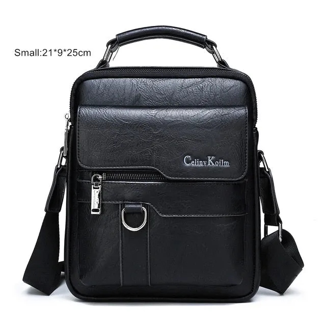 Celinv Koilm Luxury Brand Men Messenger Bags Crossbody Business Casual Handbag Male Spliter Leather Shoulder Bag Large Capacity