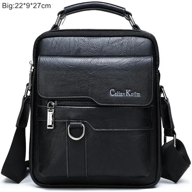 Celinv Koilm Luxury Brand Men Messenger Bags Crossbody Business Casual Handbag Male Spliter Leather Shoulder Bag Large Capacity