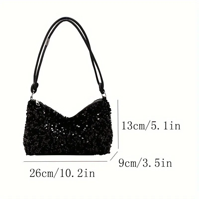 Chic Sequin Shoulder Bag Personalized Minimalist Fashion Handbag for Girls