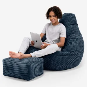 Children's Gaming Bean Bag Chair 6-14 yr - Cord Navy Blue