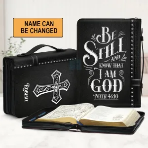 Christianart Bible Cover - Be Still And Know That I Am God - Personalized Bible Cover - Bible Cover For Men - CABBBCV10080324.