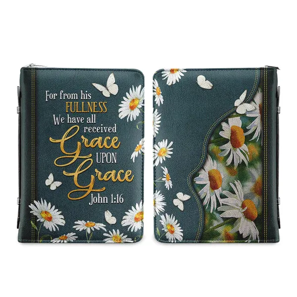 Christianart Bible Cover - From His Fullness We Have All Received Grace Upon Grace John 1 16 - Personalized Bible Cover - CABBCV01060324.