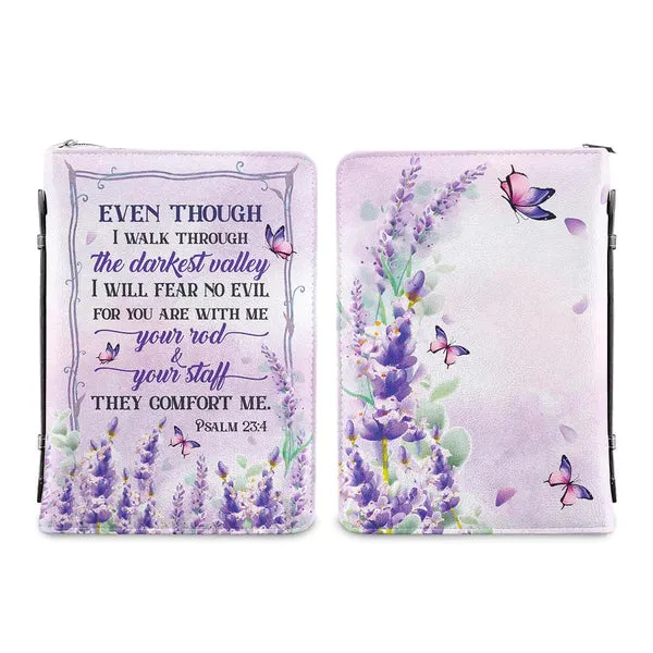 Christianart Bible Cover - I Will Fear No Evil For You Are With Me Psalm 23 4 - Personalized Gifts for Pastor - Gifts For Women - CABBBCV13060324.