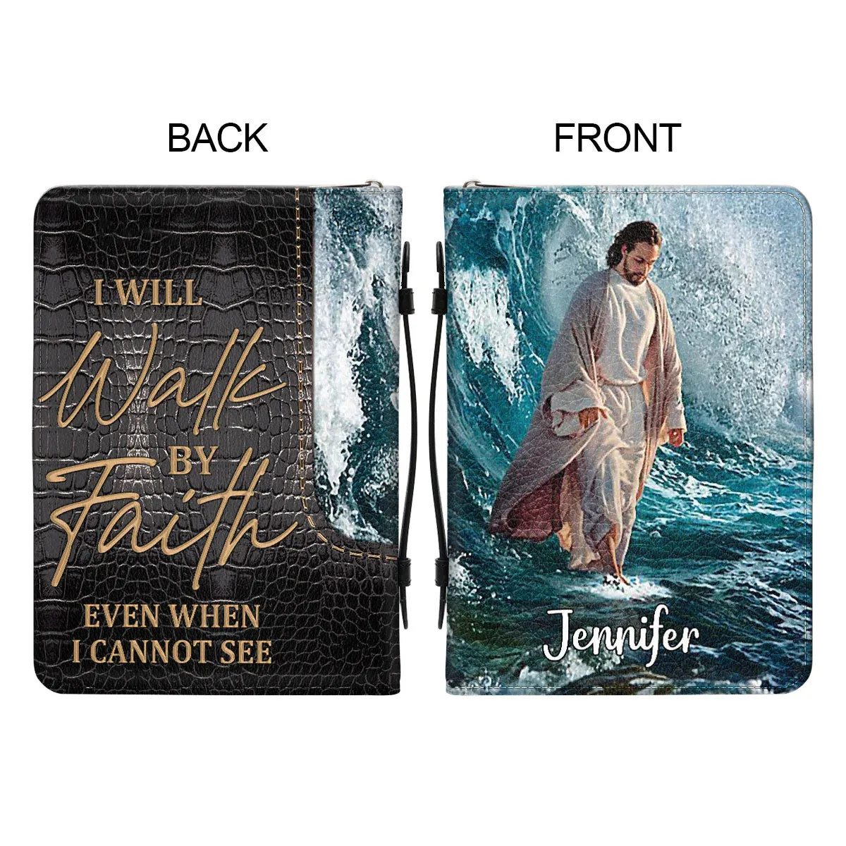 Christianart Bible Cover - I Will Walk By Faith Even I Cannot See - Personalized Bible Cover - Bible Cover For Women - CABBBCV01070324.