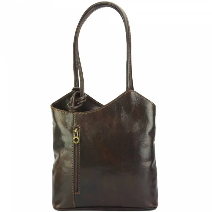 Convertible Handbag, Marbled Leather