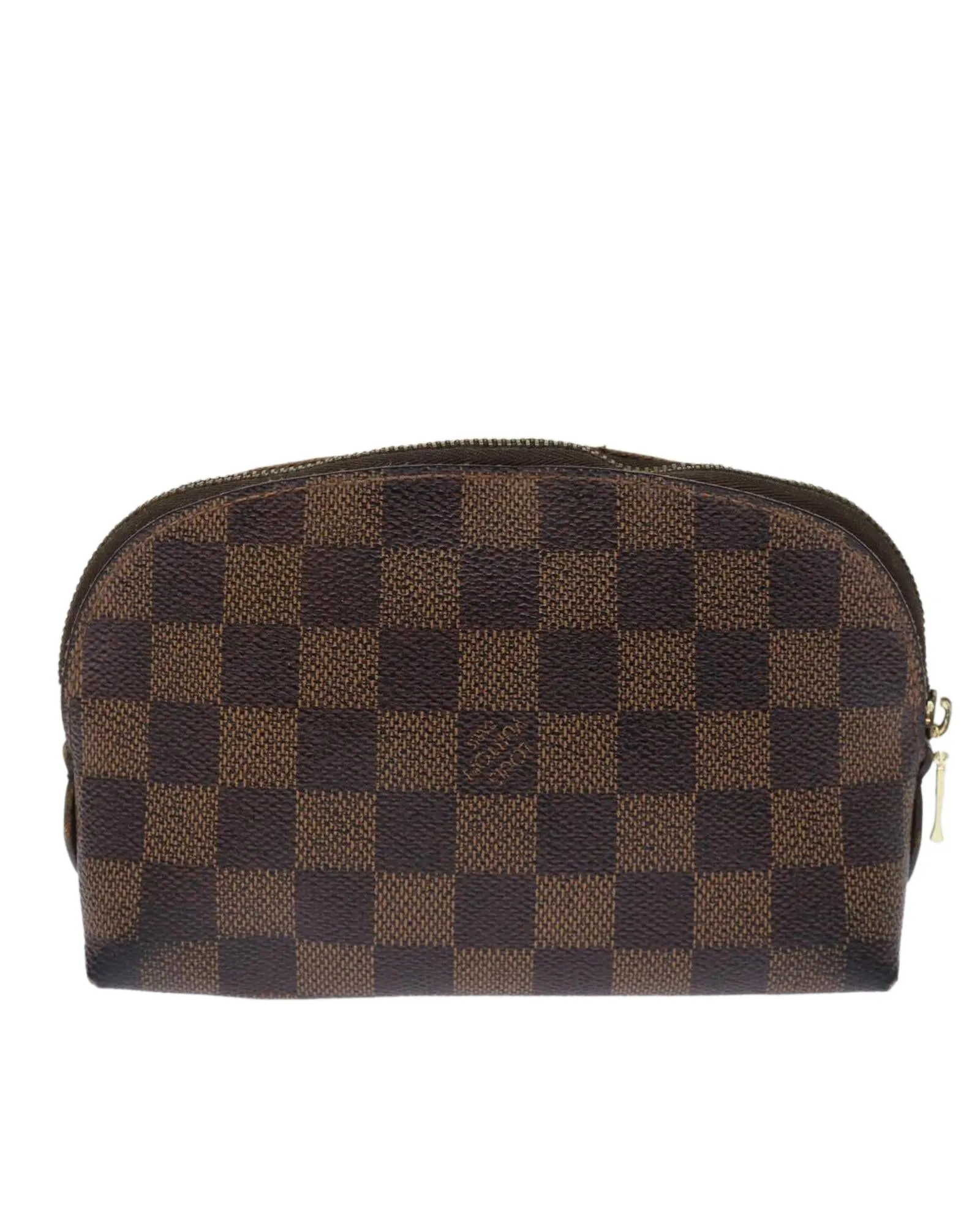 Damier Ebene Canvas Pouch with Zipper Closure