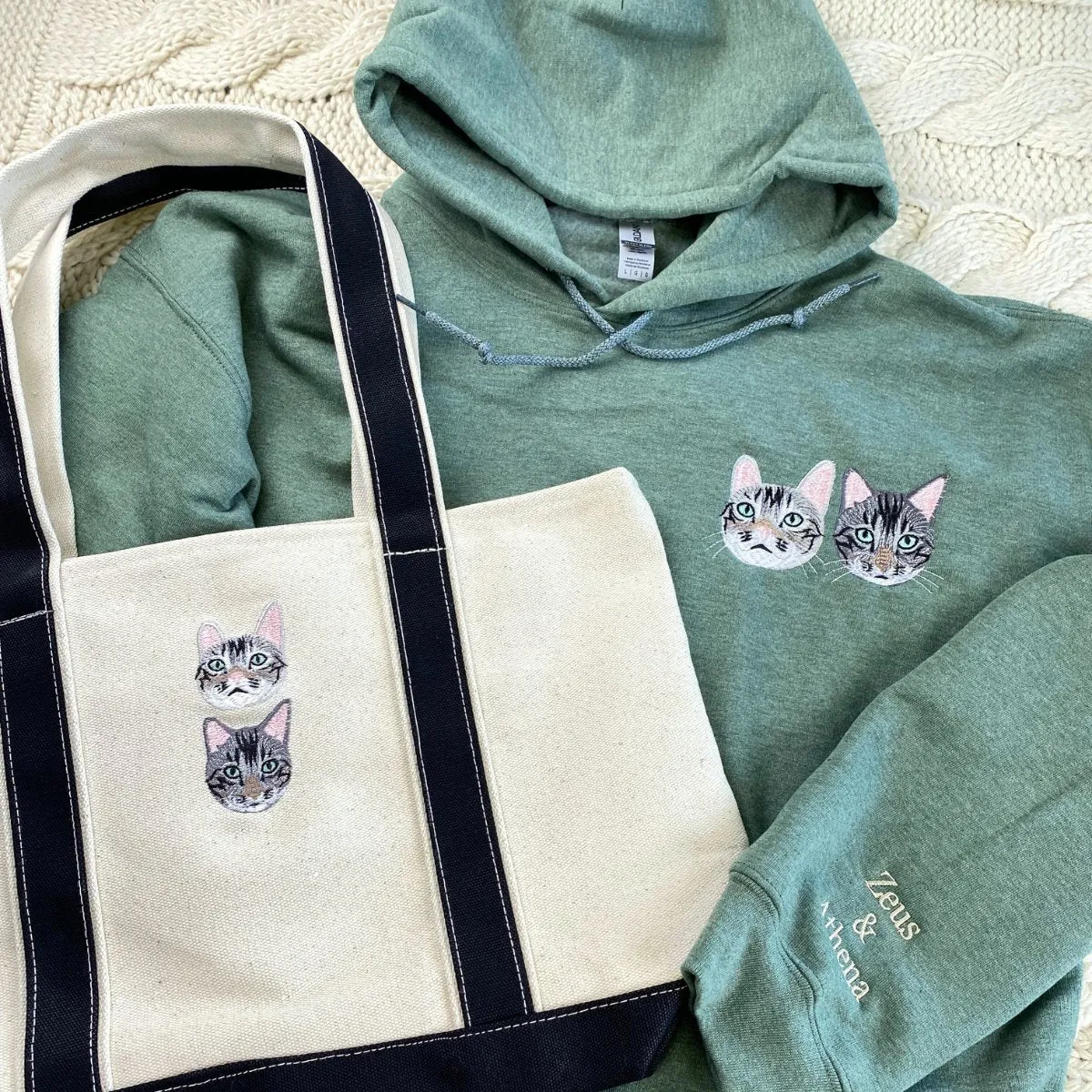 Dog Lover Twin Pack: Embroidered Sweatshirt & Tote Bag