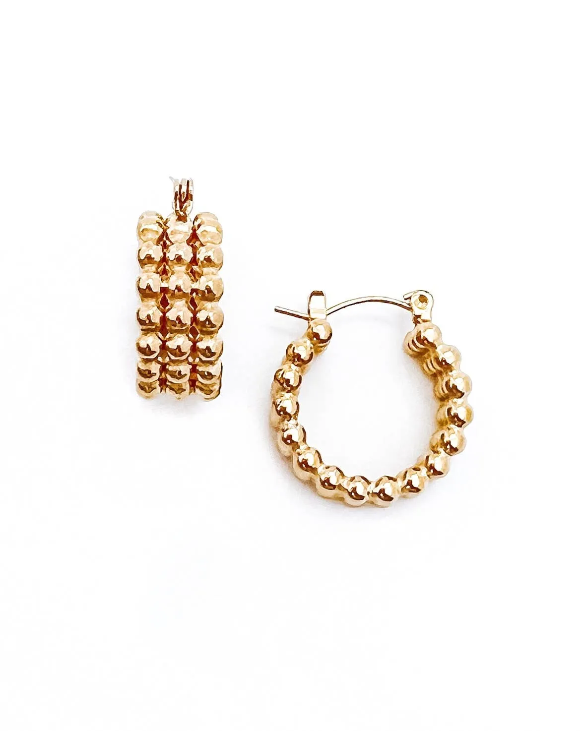 Edrick Beaded Gold Hoop Earrings