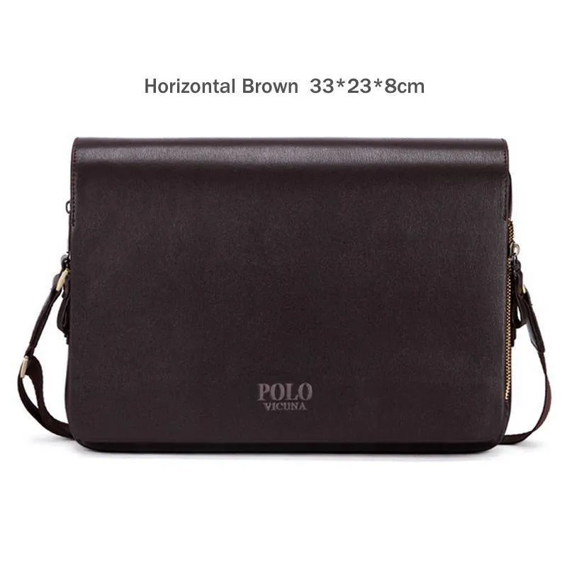 Fashion Deep Flap Business Leather Shoulder Bag