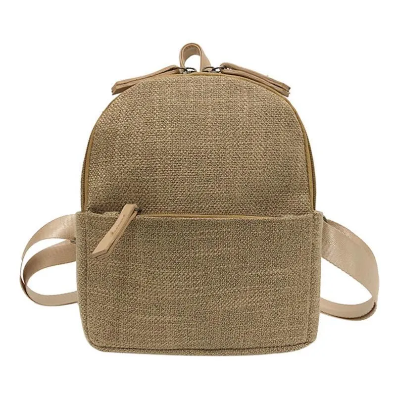 Fashion Mini Retro Straw Backpack