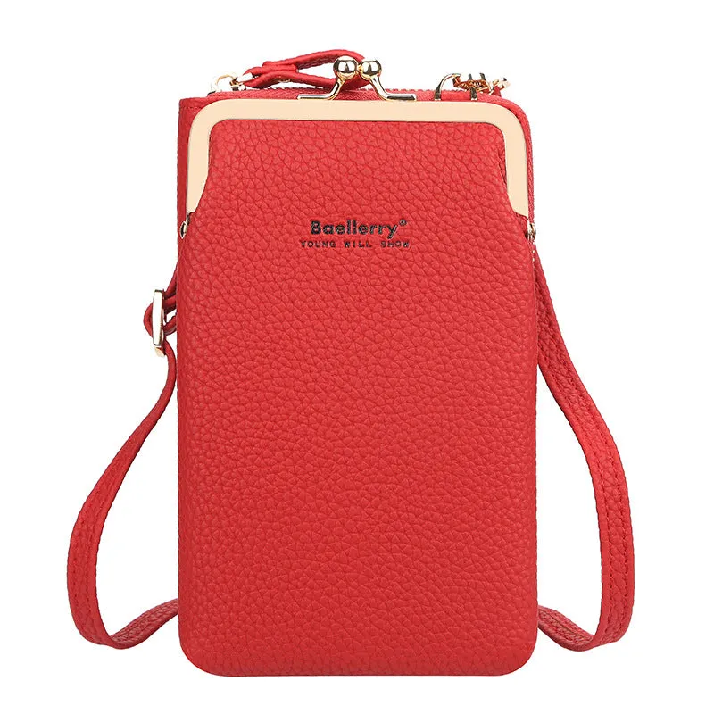 Fashion Mobile Phone Shoulder Bags With Lock Women Messenger Bag Wallet