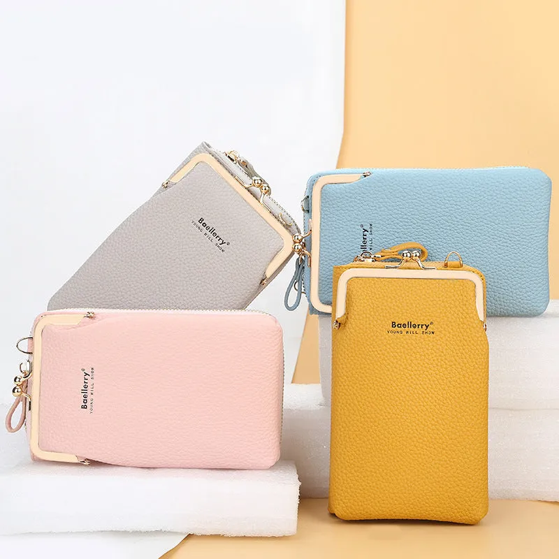 Fashion Mobile Phone Shoulder Bags With Lock Women Messenger Bag Wallet