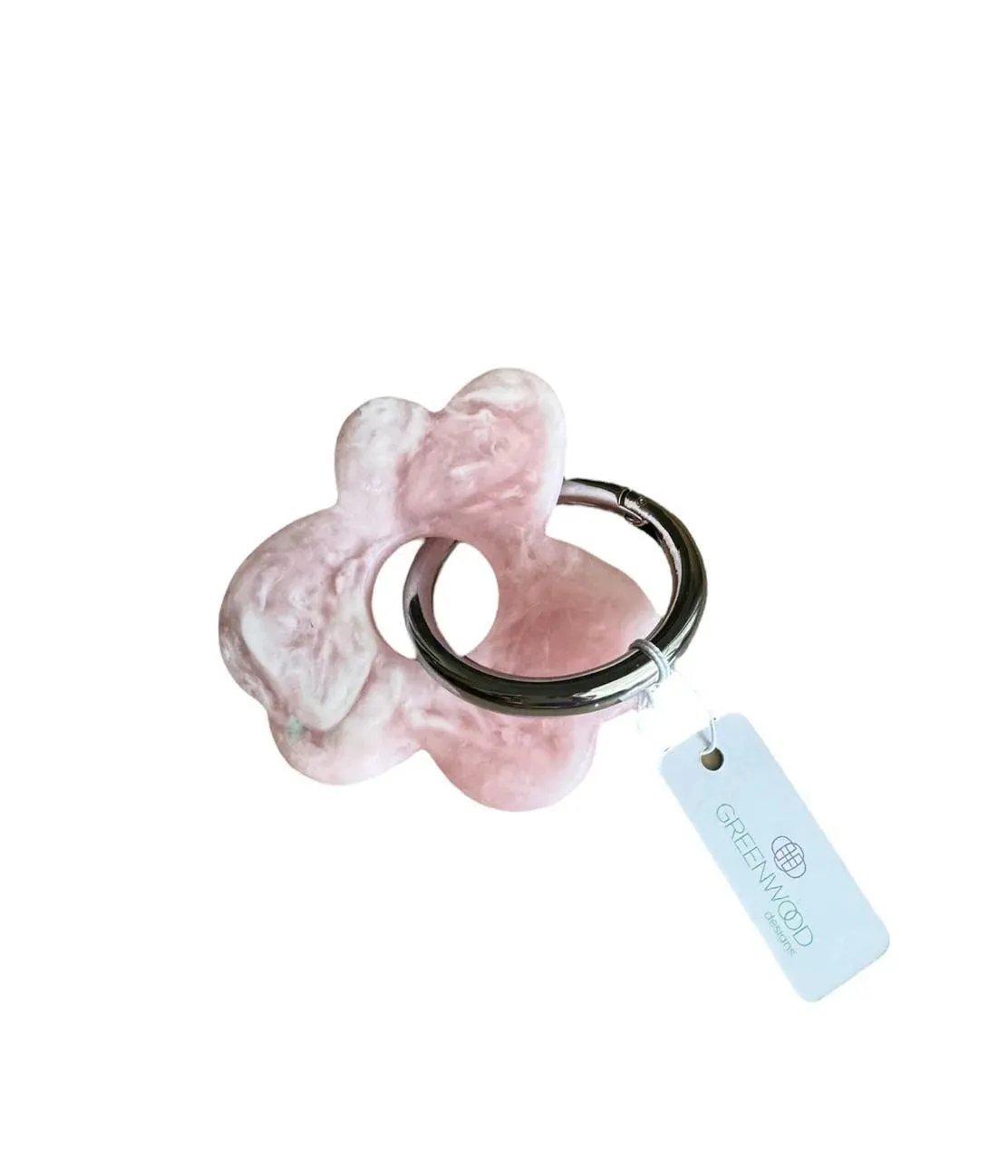 Floral Resin Keyrings | Silver