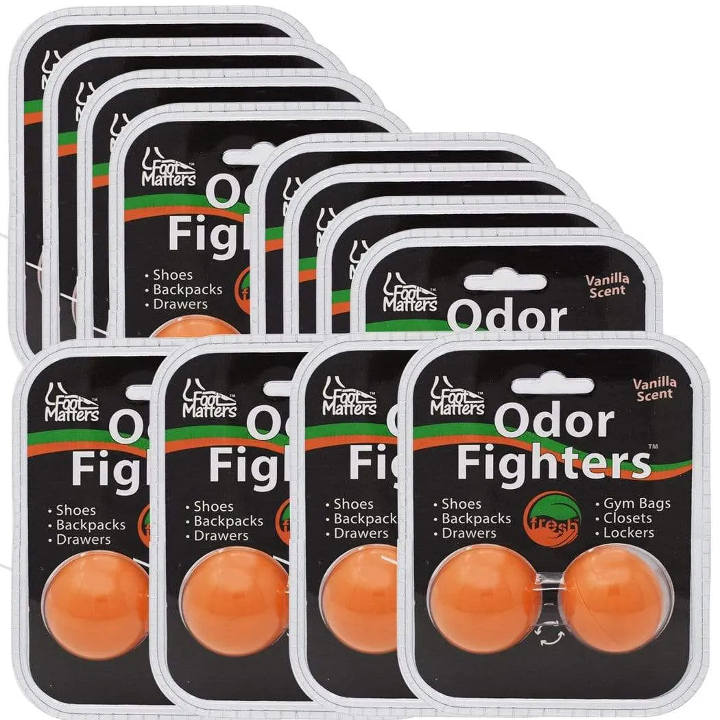 FootMatters Odor Fighters Shoe Deodorizer Balls - Keep Areas Smelling Fresh - Adjustable Vanilla Scent