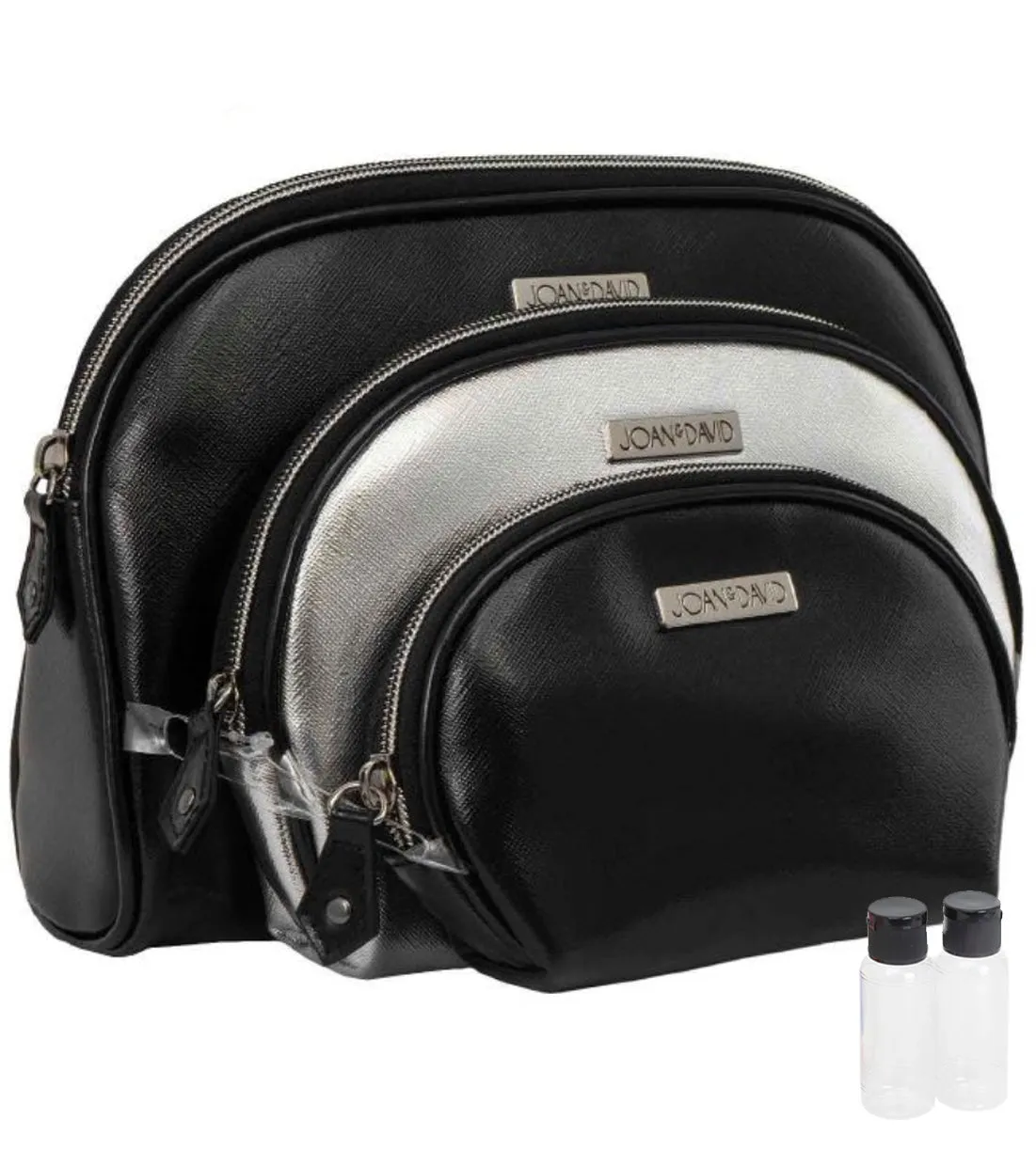 Joan & David Metallic 3 Piece Dome Cosmetic Toiletry Bag Set