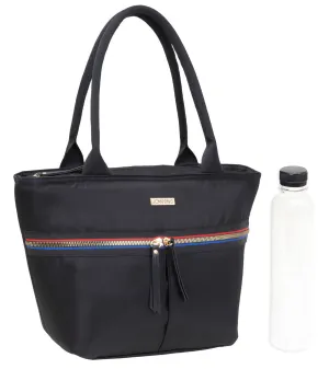 Joan & David Nylon Cooler Lunch Tote With Re-Usable Bottle