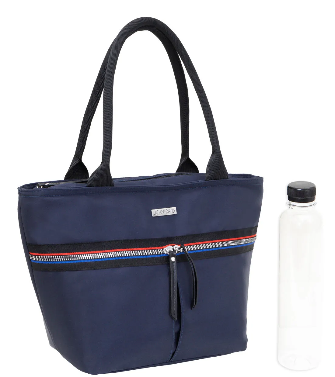 Joan & David Nylon Cooler Lunch Tote With Re-Usable Bottle