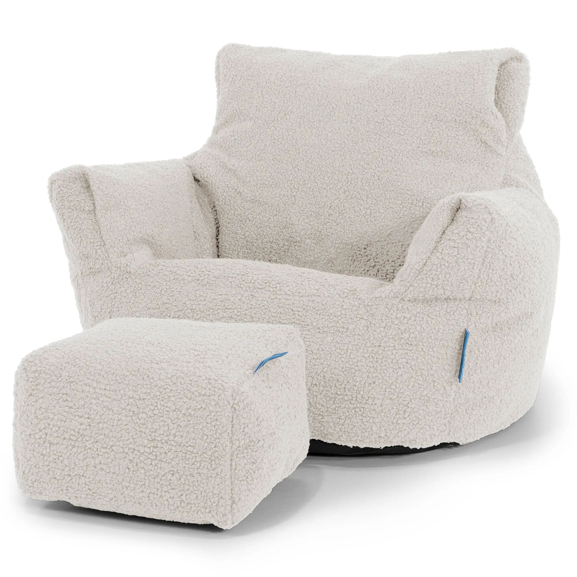 Kids Armchair Bean Bag for Toddlers 1-3 yr - Boucle Ivory