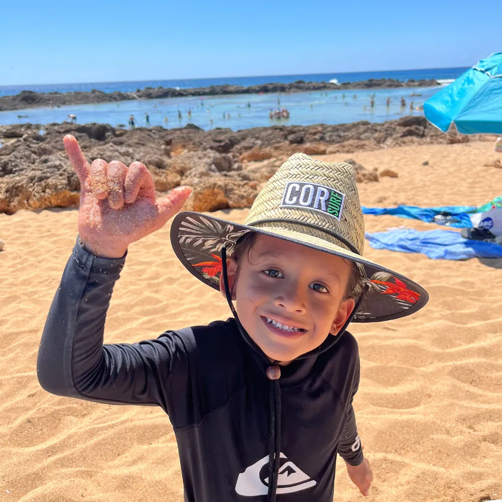 Kids Straw Hat Summer Beach Hat for Boys and Girls - Kauai