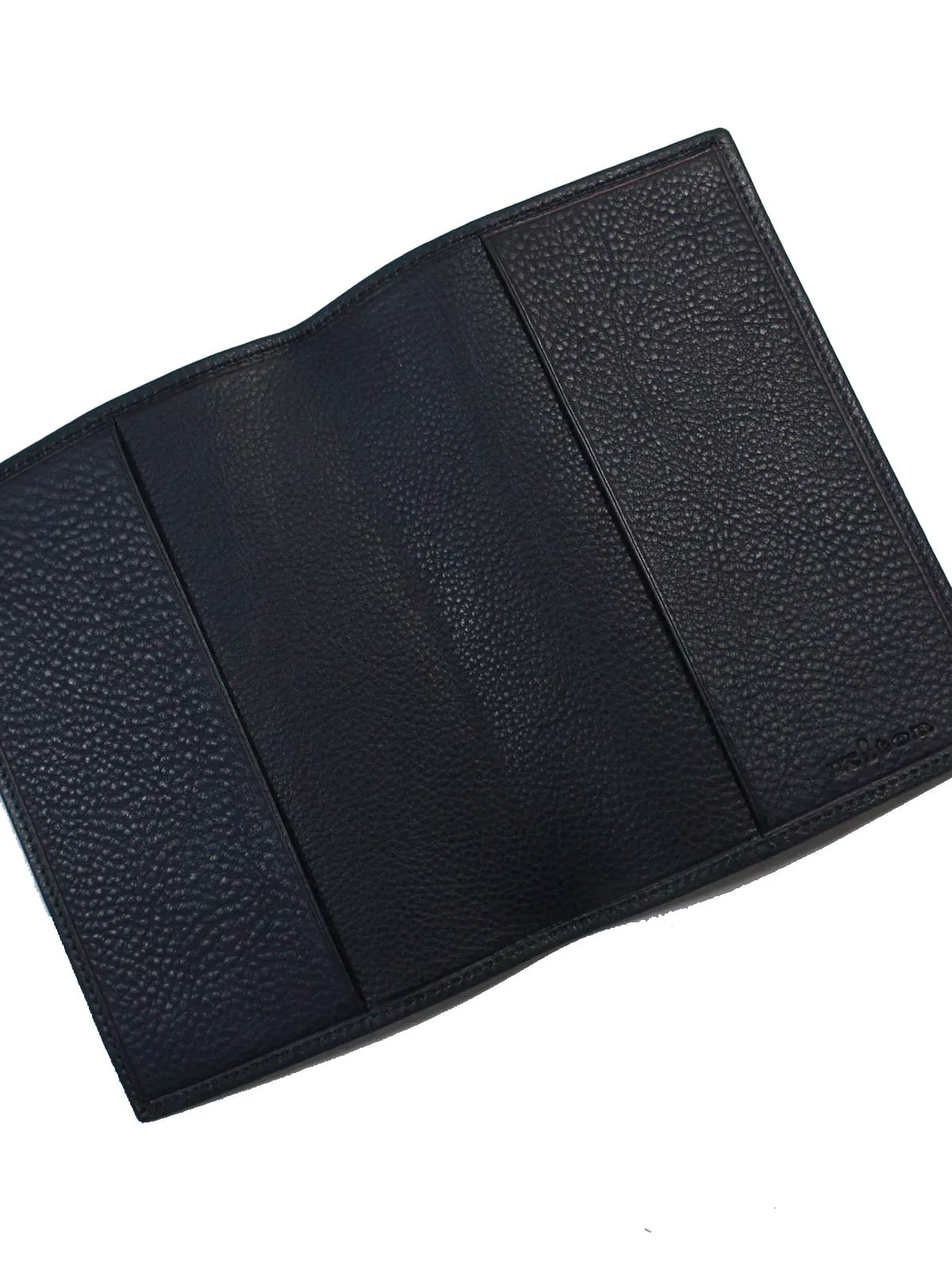 Kiton Wallet - Dark Blue Leather Wallet For Papers SALE