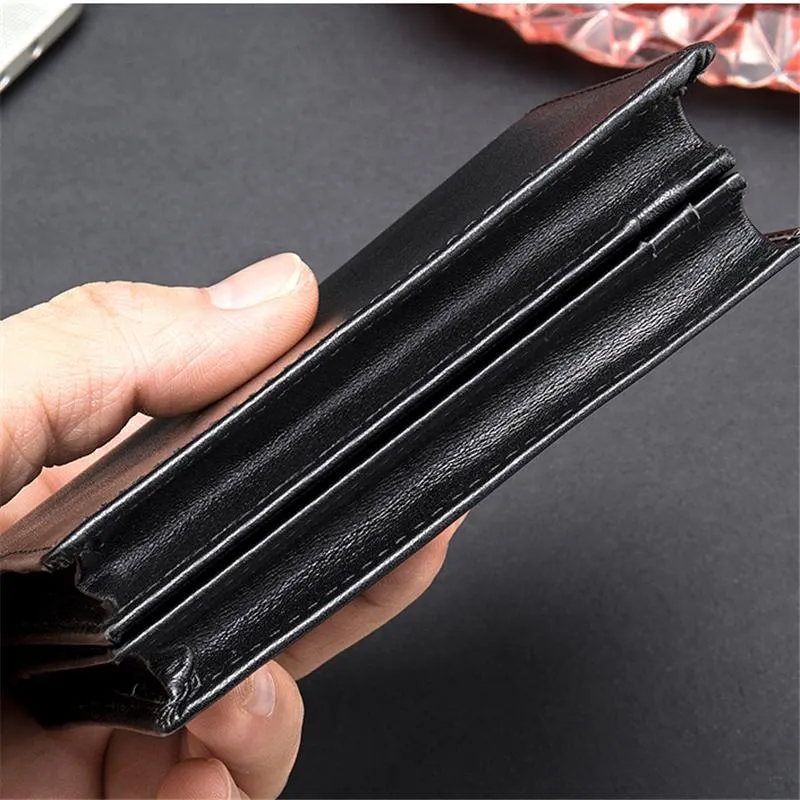 Leather Anti-Theft RFID Blocking Vintage Cash Cards Wallets For Men