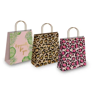 Leopard Prints Kraft Gift Bags (10.5x8x4.5 inches)