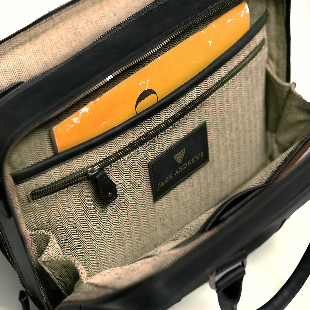 Limited Edition Jefferson Leather Briefcase | Black