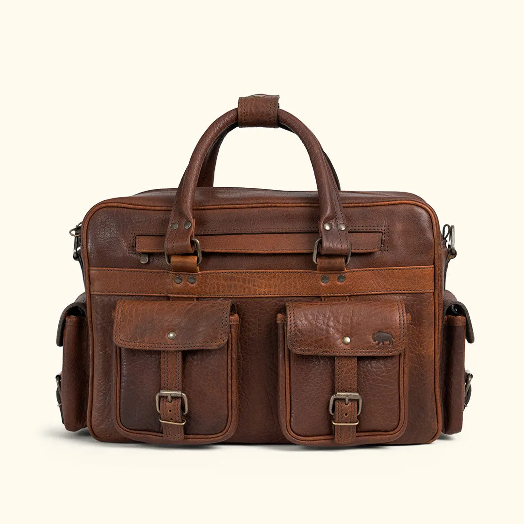 Limited Edition Roosevelt Buffalo Leather Pilot Bag | Buffalo Grain